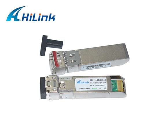 Hilink LC Connector เครื่องรับส่งสัญญาณไฟเบอร์ออปติก 10G SFP + BIDI WDM 60KM 1270nm 1330nm