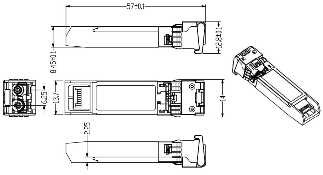 25G ZR SFP 80KM LC 25G Ethernet SFP Transceiver DOM 1310nm เครื่องรับสัญญาณไฟเบอร์ออปติก 4