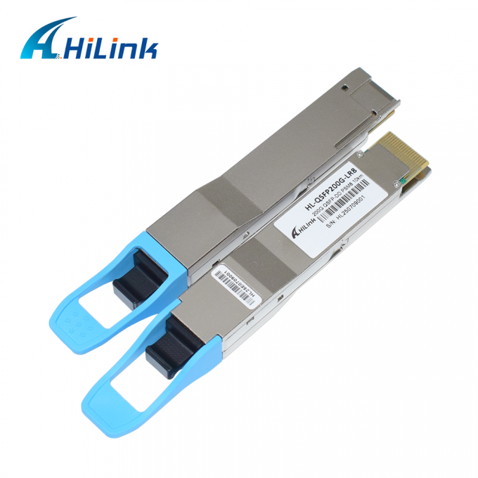 10KM 1310nm MPO16 APC 8 องศา DOM เครื่องรับแสง 200G QSFP DD LR8 PSM8 ระยะความยาวคลื่น 0