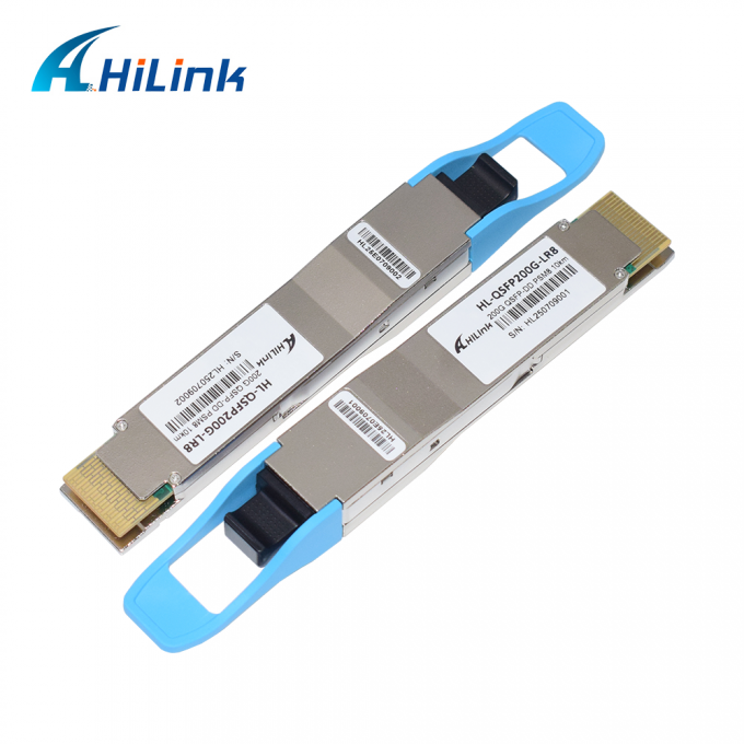 10KM 1310nm MPO16 APC 8 องศา DOM เครื่องรับแสง 200G QSFP DD LR8 PSM8 ระยะความยาวคลื่น 1