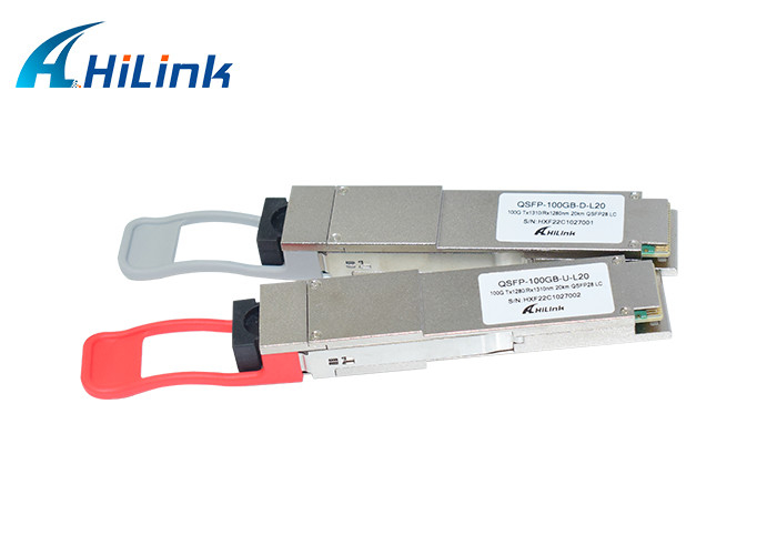 100GBASE - BX20 Optical Transceiver Module QSFP28 LAN WDM 1280nm 1310nm 20km LC ซิมเพล็กซ์ทรานซีเวอร์