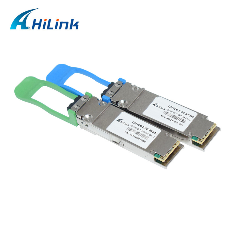 100G QSFP28 โมดูลตัวรับสัญญาณ BIDI 40KM 1304/1309nm EML+APD QSFP28-BX-D40 ตัวรับสัญญาณ