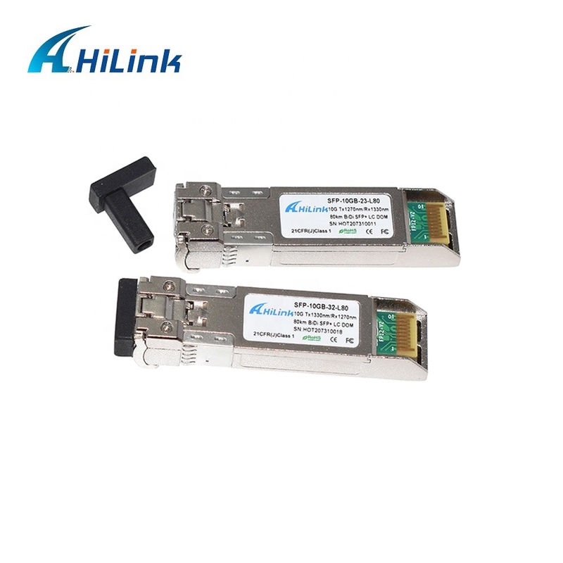 10GBASE BIDI 1490/1550nm SFP+ 10G Ethernet ไฟเบอร์ออปติกส์เทรนซิสเวอร์ Single SFP+ BIDI 10G 80KM