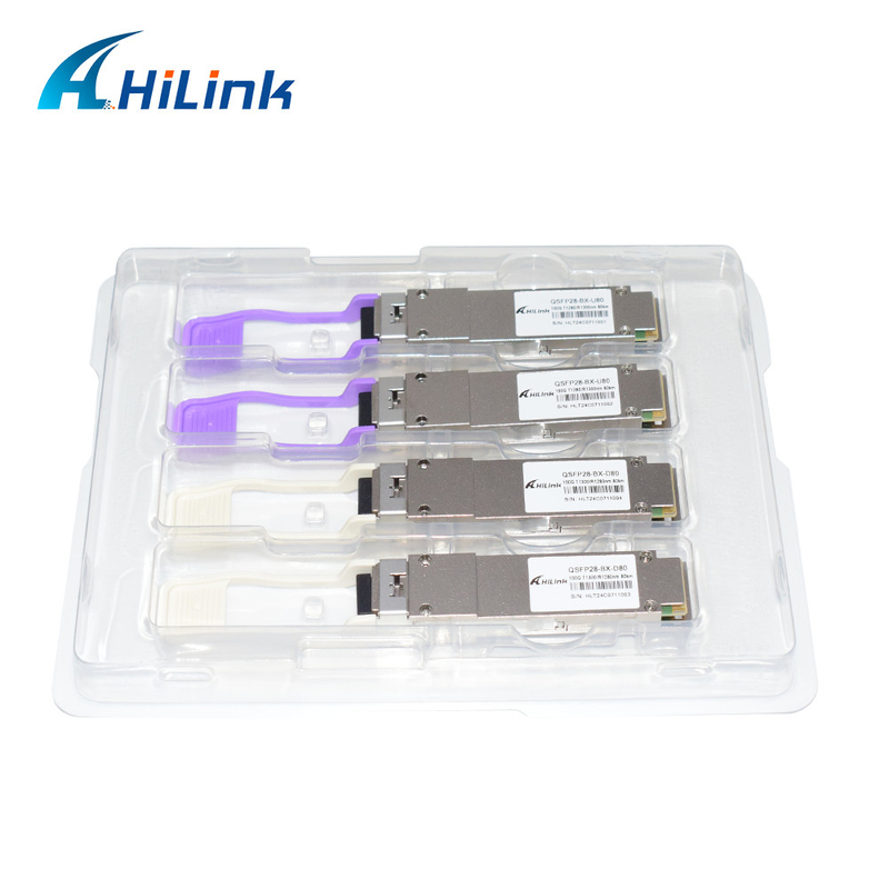 100Gb/s QSFP28 BiDi 80km Transceiver โมดูลตัวรับแสง LC/UPC DOM