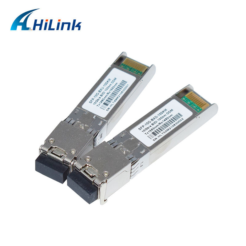 BIDI 10G WDM SMF Optical Transceiver SFP+ 100KM Tx1490nm/Rx1550nm พร้อมกับ LC Fiber Optic Transceivers สําหรับเครือข่าย FTTH