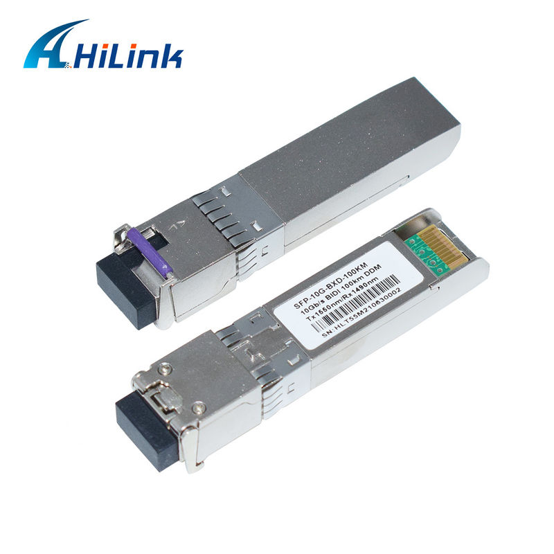 BIDI 10G WDM SMF Optical Transceiver SFP+ 100KM Tx1490nm/Rx1550nm พร้อมกับ LC Fiber Optic Transceivers สําหรับเครือข่าย FTTH