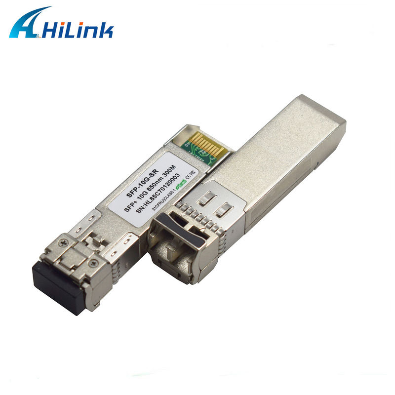 SFP+ 10Gig Ethernet Module 10G SR 850nm 300M LC Duplex DDM Fiber Optic Transceiver สําหรับเครือข่าย 4G ฟังก์ชัน WDM สําหรับ FTTH SFP-10G-SR