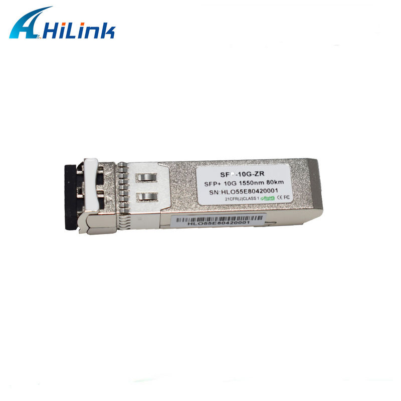 ระยะทาง 80KM SFP 10G SMF 1550nm ZR Duplex LC DDM Optical Module พร้อมเครื่องส่ง EML