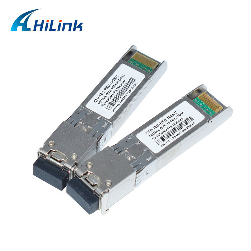 10G SFP+ BIDI 100KM Tx1490nm/Rx1550nm LC เครื่องรับสัญญาณไฟเบอร์ออปติก SFP-10G-BX-100KM