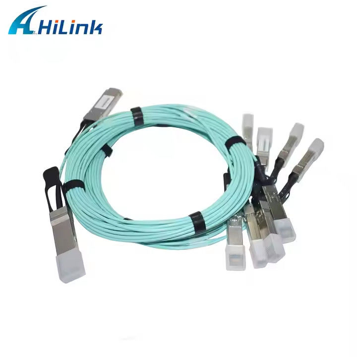 สายเคเบิล AOC 40G QSFP+ 4XSFP MMF 1M-5M QSFP ถึง 4-SFP+ สายเคเบิลออปติกแอคทีฟ