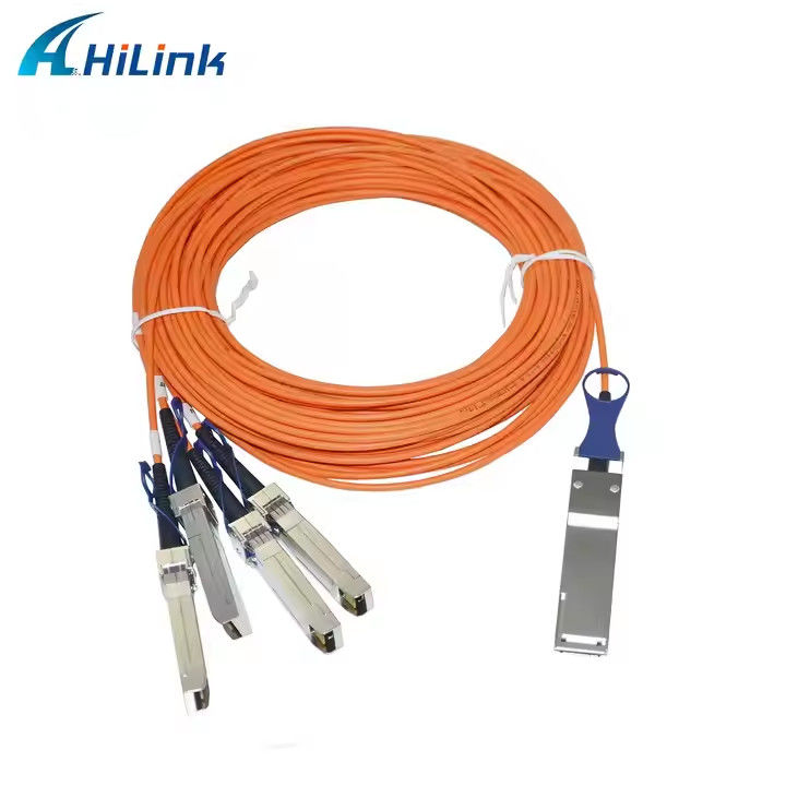 สายเคเบิล AOC 40G QSFP+ 4XSFP MMF 1M-5M QSFP ถึง 4-SFP+ สายเคเบิลออปติกแอคทีฟ