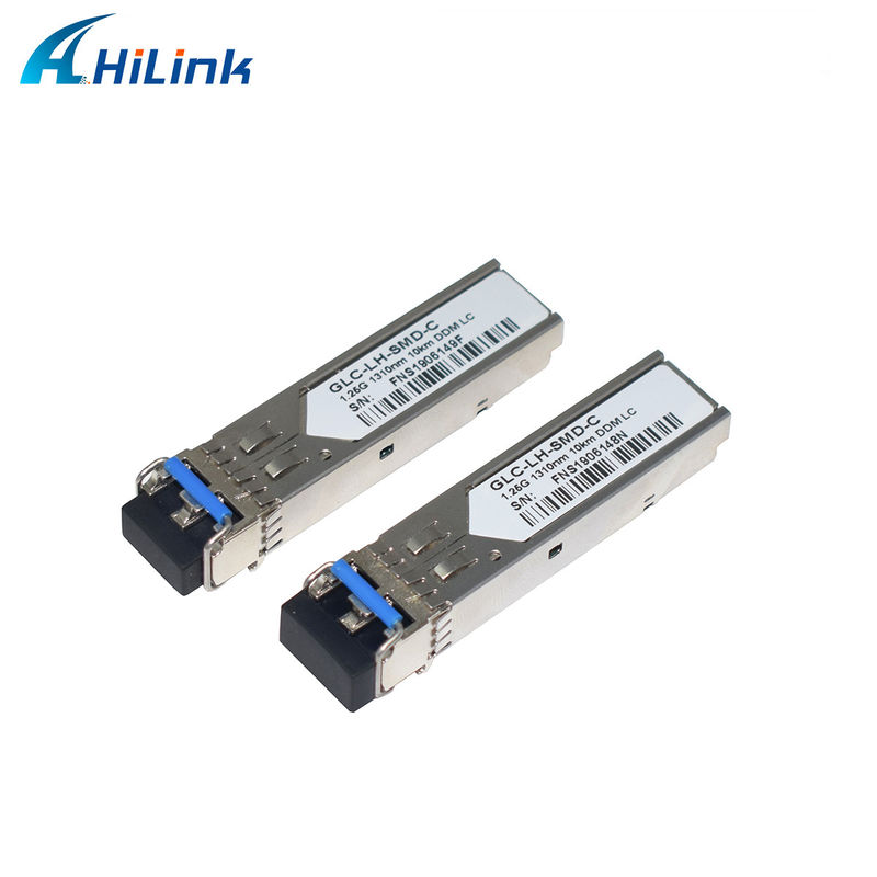 GLC-LX-SMD เครื่องรับสัญญาณไฟเบอร์ออปติก SFP 1.25G 1310nm 10KM Duplex LC DDM