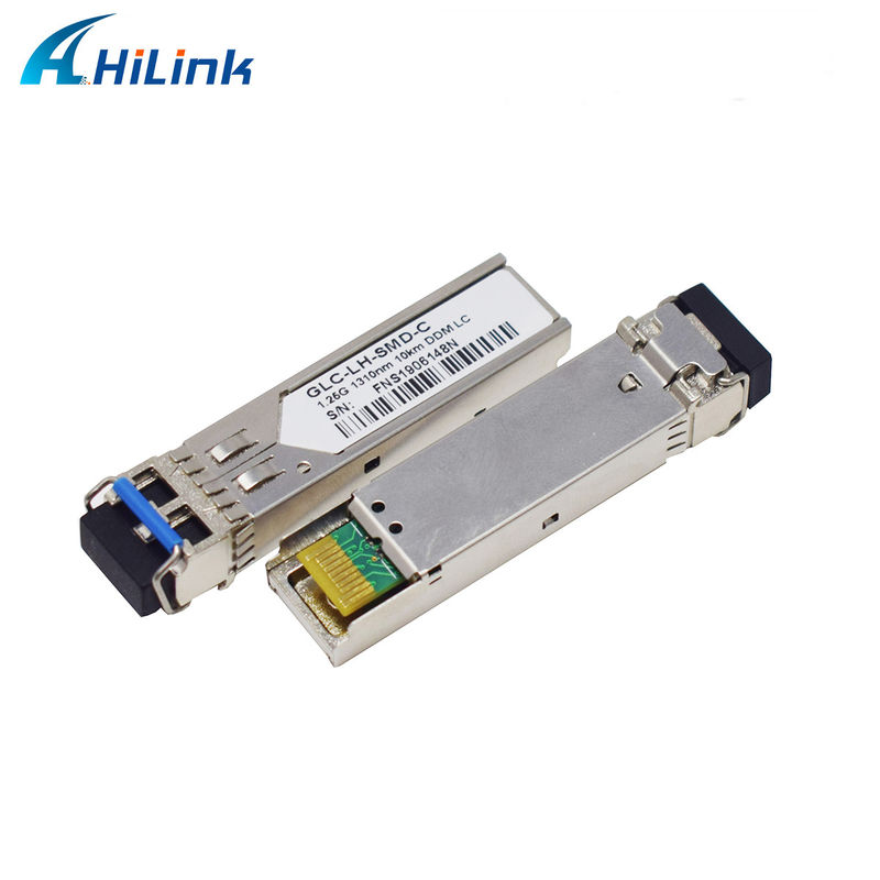GLC-LX-SMD เครื่องรับสัญญาณไฟเบอร์ออปติก SFP 1.25G 1310nm 10KM Duplex LC DDM