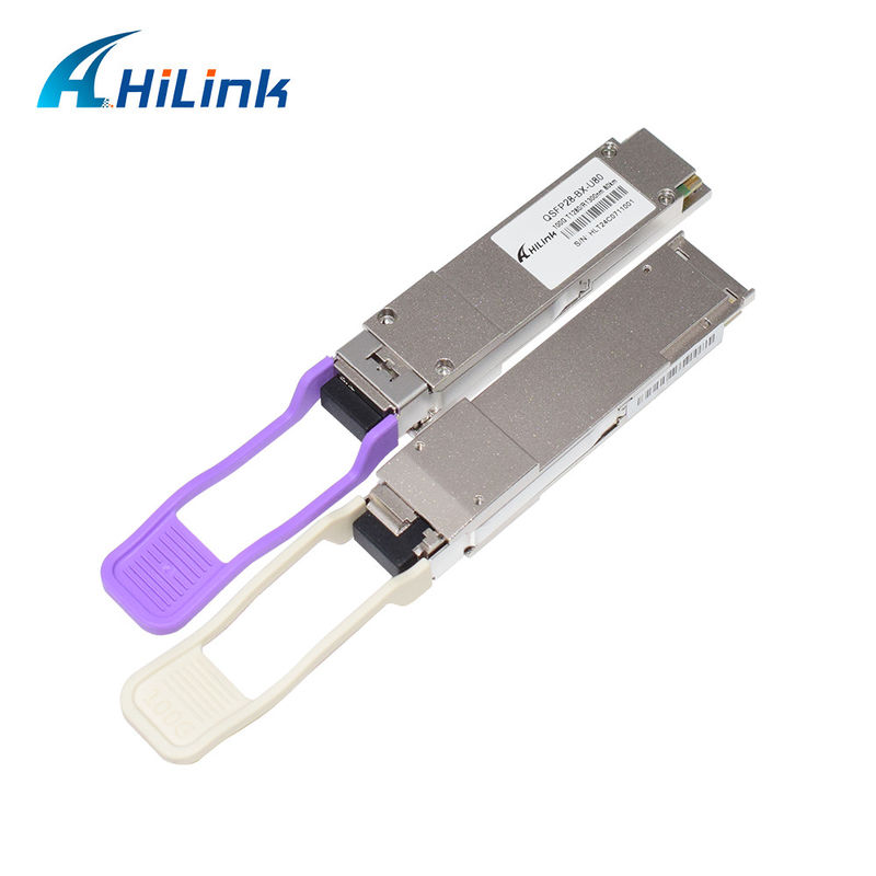 80KM ระยะทาง 1280/1300nm QSFP28 ZR4 BIDI Transceiver Module สําหรับการถ่ายทอดข้อมูลอย่างรวดเร็วและมั่นคงที่ 100Gb / s