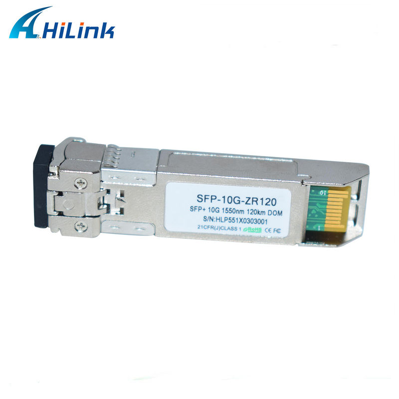 โมดูลรับสัญญาณไฟเบอร์ออปติกระยะไกล 10G ฐาน SFP ZR 120KM 1550NM รองรับกับ LC Connector