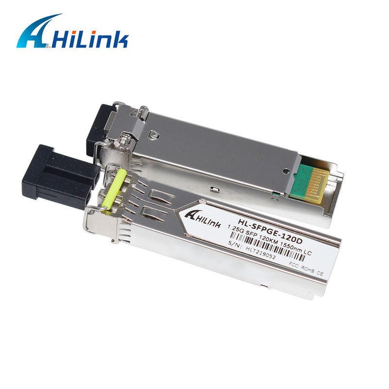 HL-SFPGE-120D HILINK ตัวรับส่งสัญญาณ SFP 1.25G 1550nm ตัวเชื่อมต่อ LC DDM GBIC Module สำหรับระยะทางไกล 120 กม. และประสิทธิภาพที่เสถียร