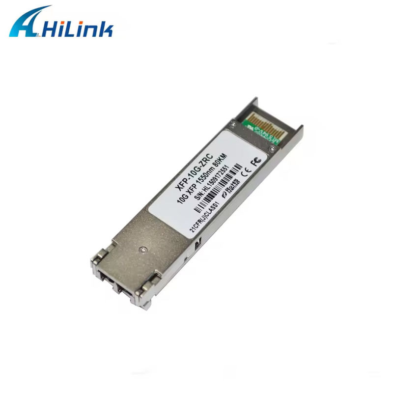 การรับประกัน 3 ปี 10G-XFP-ZR-80km Hilink 10Gb/s 1550nm 80km โมดูลตัวรับแรบบันทึกไฟเบอร์ SM XFP GBIC