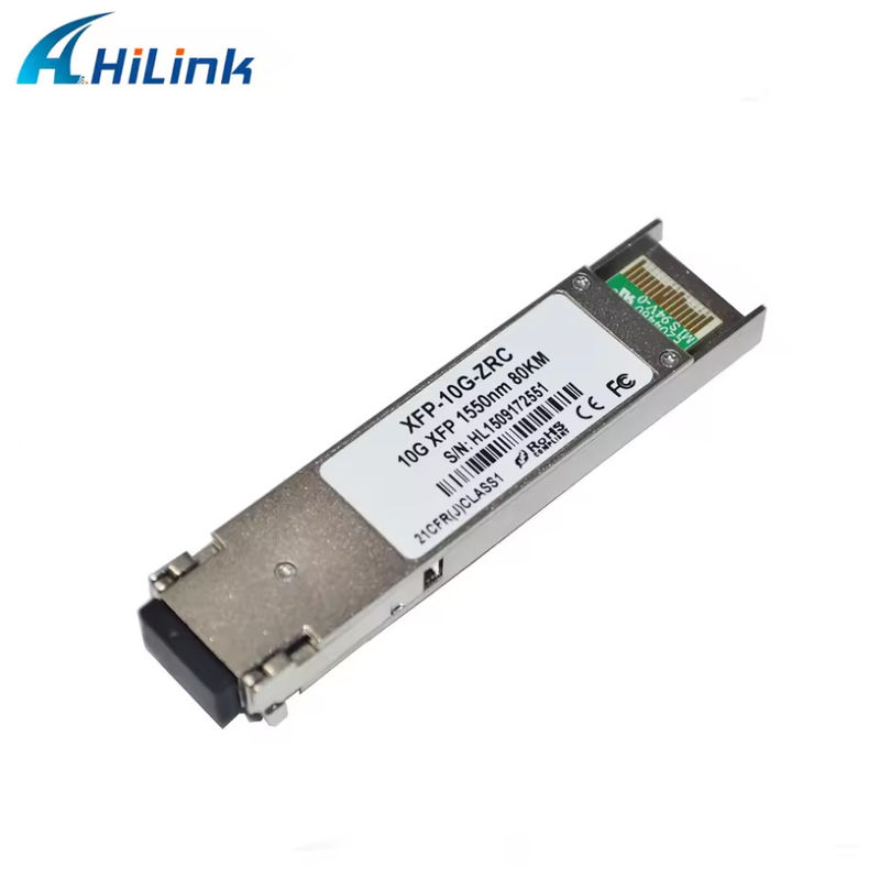 การรับประกัน 3 ปี 10G-XFP-ZR-80km Hilink 10Gb/s 1550nm 80km โมดูลตัวรับแรบบันทึกไฟเบอร์ SM XFP GBIC