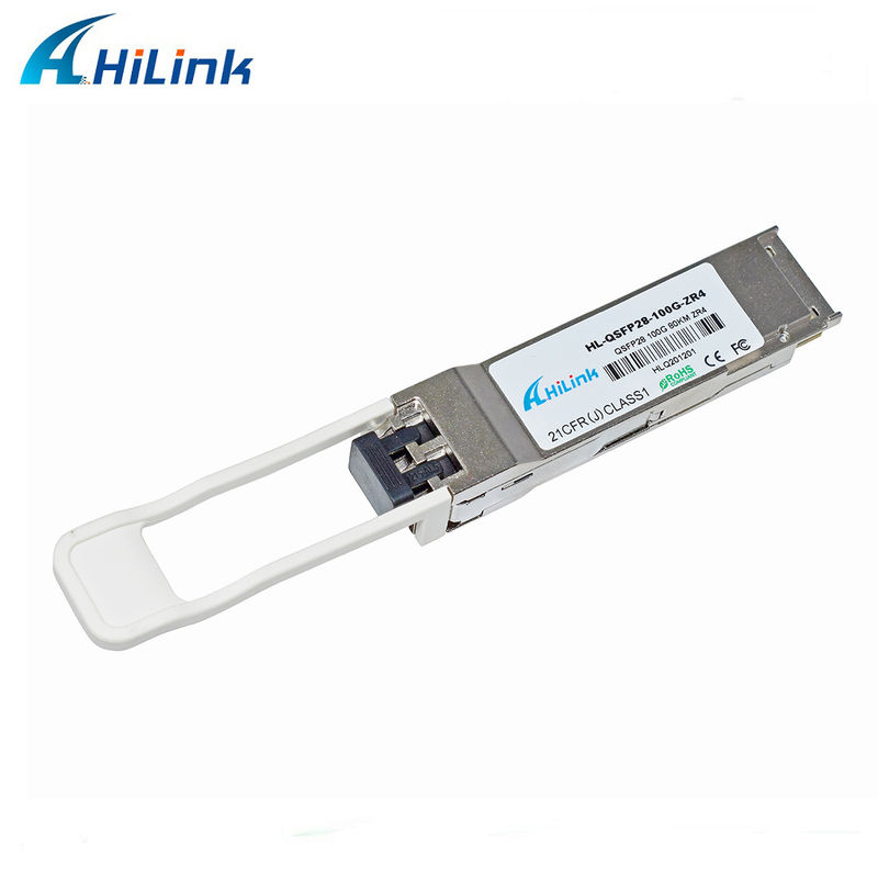 Hilink 100G QSFP28 ZR4 80KM LWDM 1295-1304NM SOA+PIN Duplex LC Connector โมดูลรับสัญญาณ