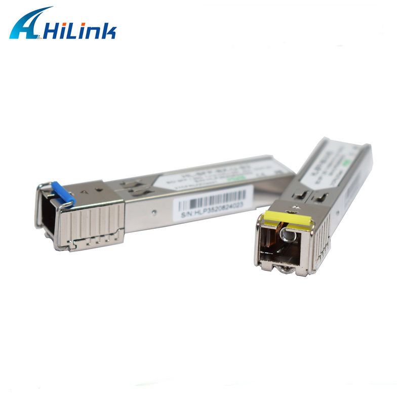 1.25G BIDI 1310/1550nm 3km SFP Transceiver สําหรับการส่งข้อมูลระยะไกลในอุณหภูมิ 0 ถึง 70C