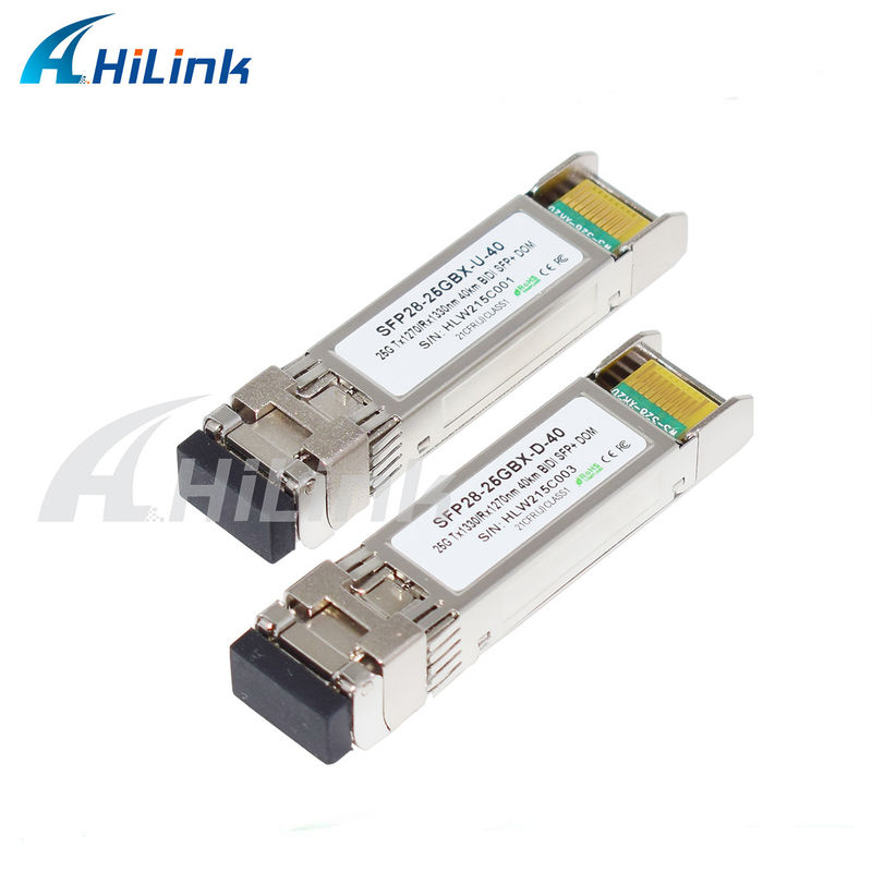 25Gb/s 40Km SFP28 BIDI Transceivers LC เครื่องเชื่อมเดียว