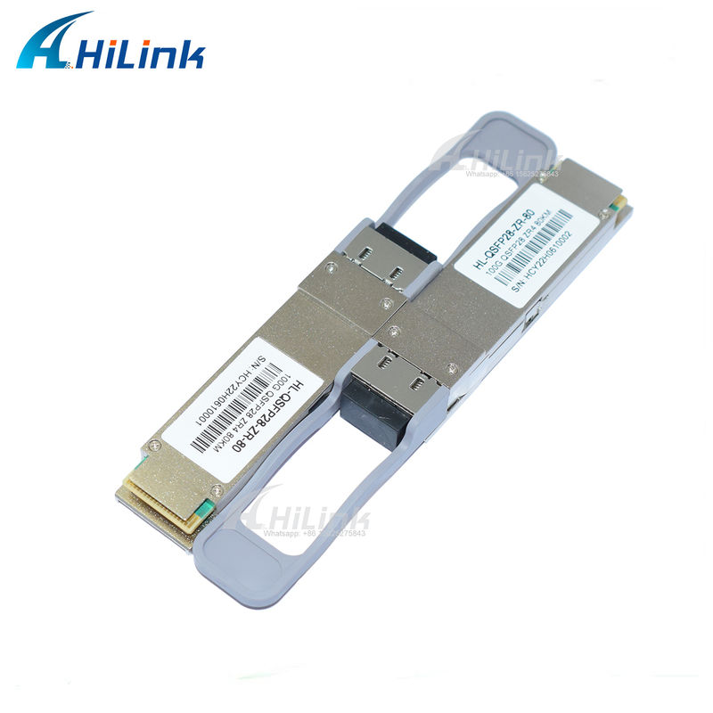 100Gb/s 80km QSFP28 เครื่องรับสัญญาณ Hot Pluggable Duplex LC Connector LAN WDM EML TOSA SOA PIN SMF
