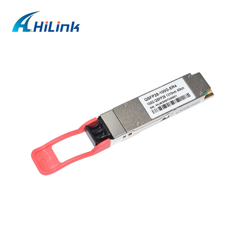 โมดูลรับส่งสัญญาณออปติคอล QSFP28 ER4 100Gb/s ระยะ 40KM แบบ Hot Pluggable Duplex LC LAN WDM APD SMF สอดคล้องกับ RoHS-6