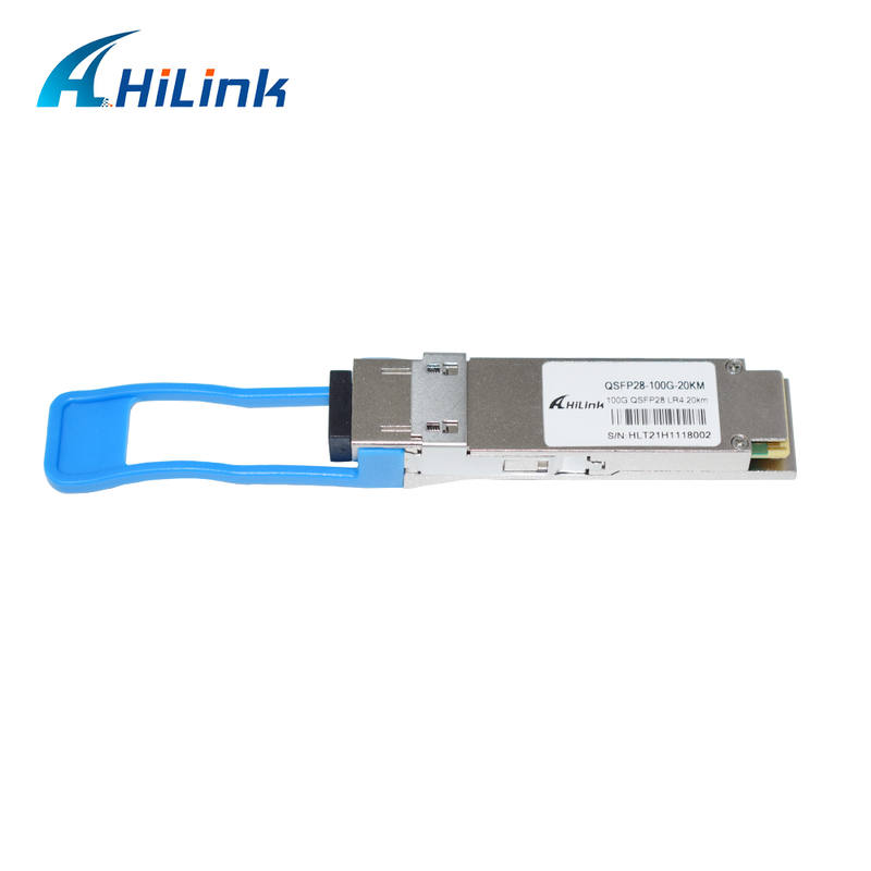 โมดูลรับส่งสัญญาณออปติคัล QSFP28 LR4 100Gb/s ระยะ 20KM แบบ Hot Pluggable, ขั้วต่อ LC Duplex, โหมด Single Mode, สอดคล้องกับ RoHS