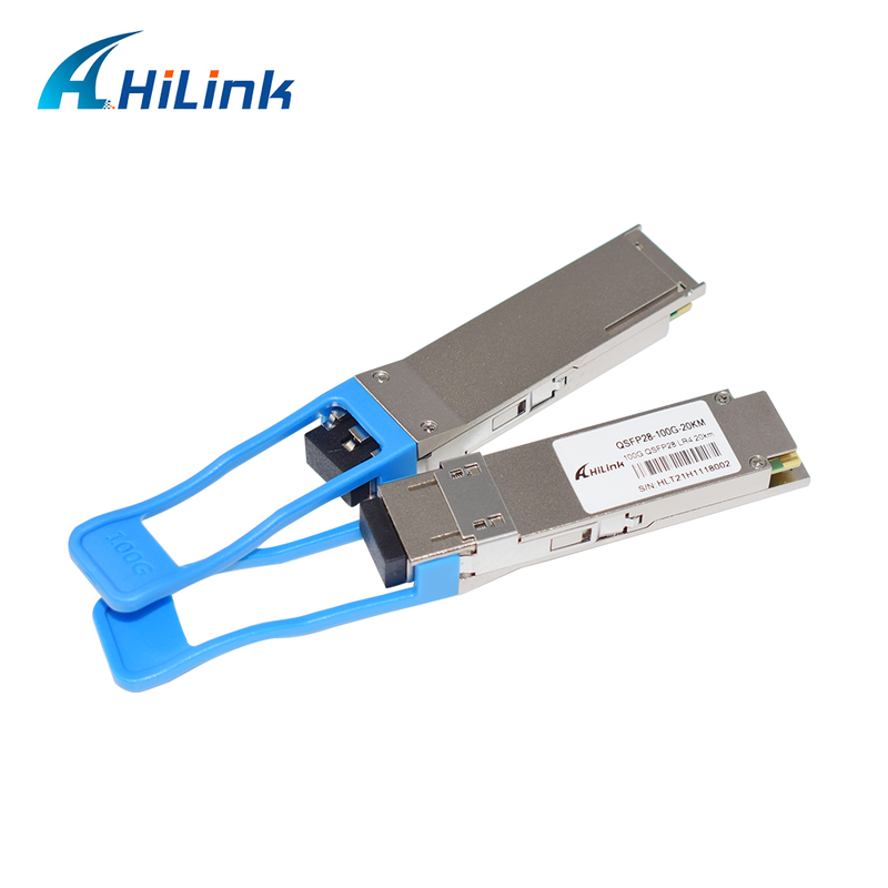 โมดูลรับส่งสัญญาณออปติคัล QSFP28 LR4 100Gb/s ระยะ 20KM แบบ Hot Pluggable, ขั้วต่อ LC Duplex, โหมด Single Mode, สอดคล้องกับ RoHS