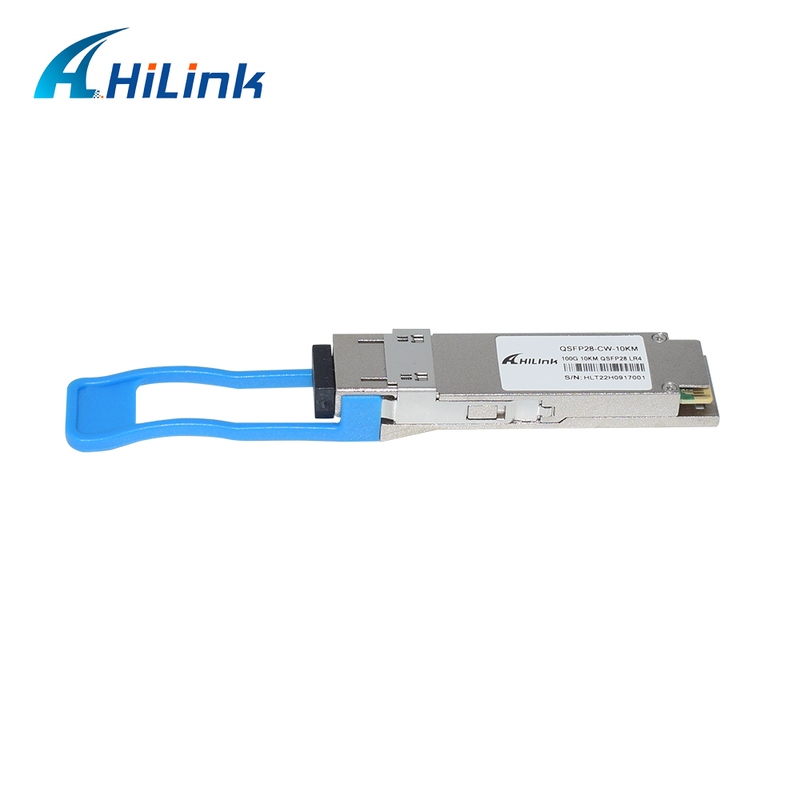 โมดูลรับส่งสัญญาณออปติคัล QSFP28 CWDM4 100Gb/s แบบ Hot Pluggable ระยะ 10KM สำหรับการใช้งานสวิตช์ LAN WAN Ethernet เราเตอร์