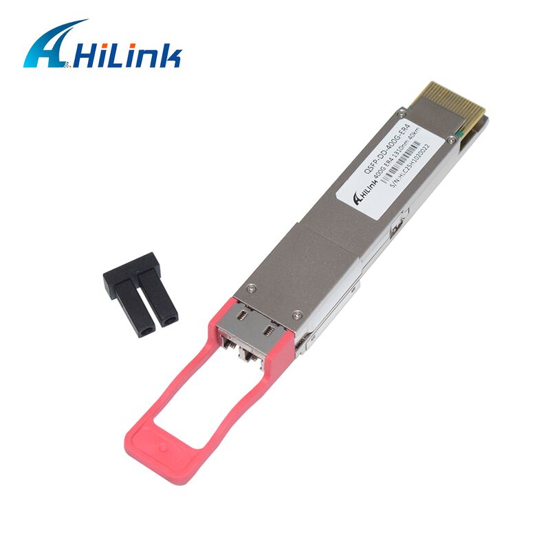 โมดูลรับส่งสัญญาณออปติคัล Hilink 400G QSFP-DD ER4 พร้อมการส่งข้อมูล 40 กม. และความไว OMA <-14dBm สอดคล้องกับ RoHS