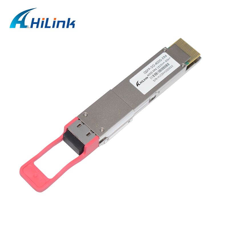 โมดูลรับส่งสัญญาณออปติคัล Hilink 400G QSFP-DD ER4 พร้อมการส่งข้อมูล 40 กม. และความไว OMA <-14dBm สอดคล้องกับ RoHS