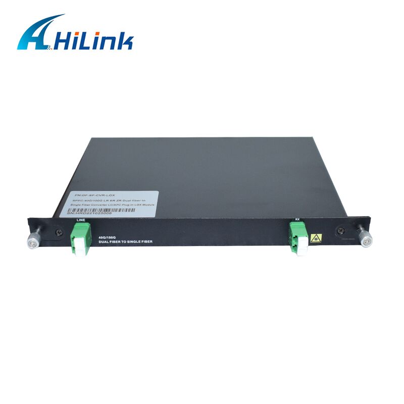 1U Rack DF-SF-CVR-LGX QSFP QSFP28 40 100G 80KM อัดแปลงไฟเบอร์คู่เป็นไฟเบอร์เดียว