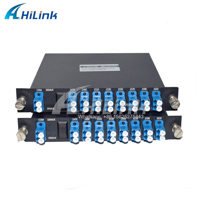 8 CWDM Channels 1470-1610nm Mux Demux พร้อมจอภาพและพอร์ตขยาย Dual Fiber LC/UPC
