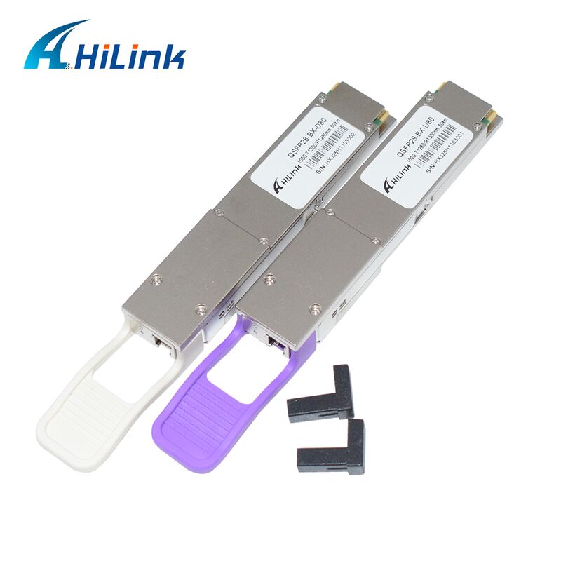 Hilink QSFP28-BX-U80/D80 โมดูลตัวรับออปติก BIDI ขนาด 100Gb/s มีความถี่ 80km สําหรับ Ethernet 100G