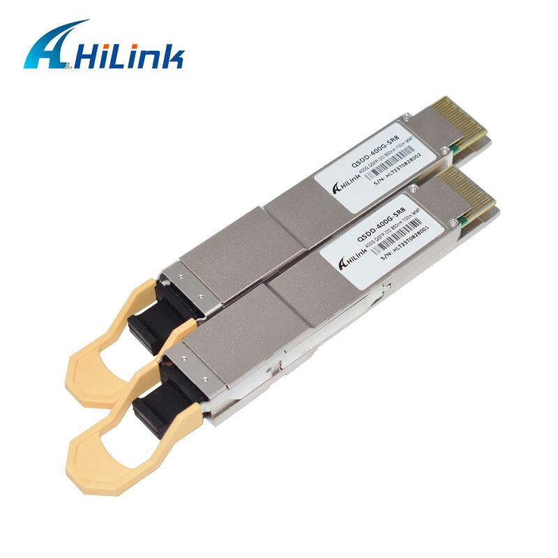 Hilink QSDD-400G-SR ตัวรับส่งสัญญาณออปติคัล 400G QSFP56-DD SR8 พร้อมอัตราข้อมูล 400G, ความยาวคลื่น 850nm และระยะทาง 100m