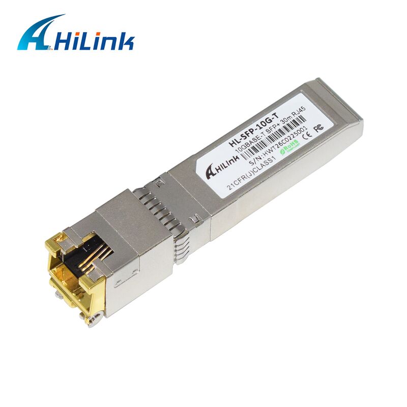 Hilink 10G Data Rate SFP+ Transceiver ด้วยระยะทาง 30M/80M และ RoHS Compliant 10GBASE-T Copper Module