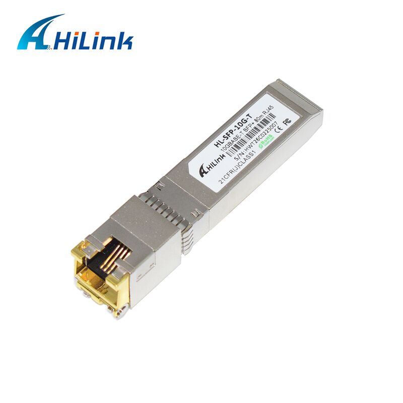 Hilink 10G Data Rate SFP+ Transceiver ด้วยระยะทาง 30M/80M และ RoHS Compliant 10GBASE-T Copper Module