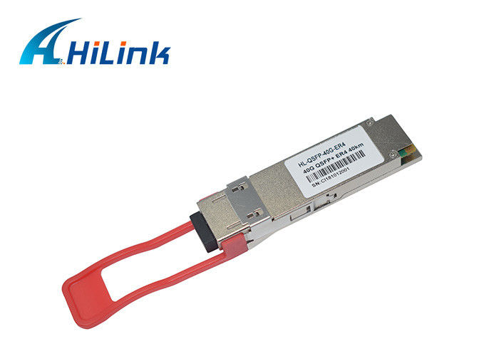 Duplex LC QSFP + เครื่องรับส่งสัญญาณ 40 GBASE -ER4 1310nm ความยาวคลื่น 3.3V QSFP-40G-ER4
