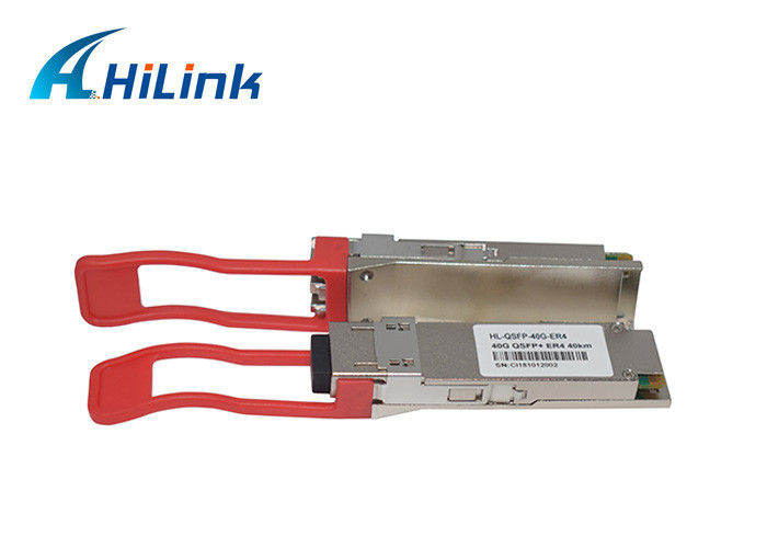 Duplex LC QSFP + เครื่องรับส่งสัญญาณ 40 GBASE -ER4 1310nm ความยาวคลื่น 3.3V QSFP-40G-ER4