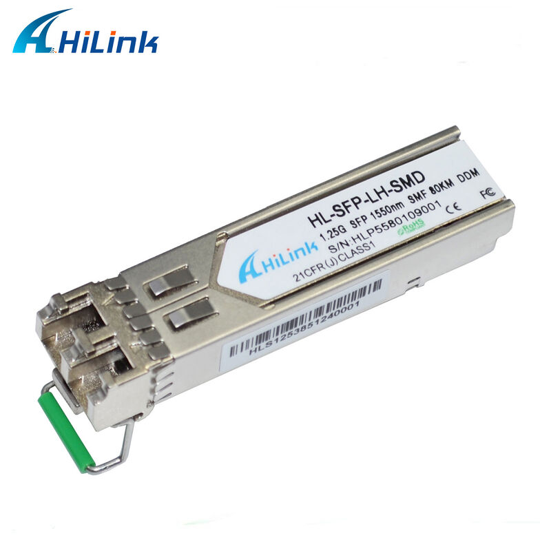 Hilink 1.25Gb/s SFP Optical Transceiver 1550nm 80km Hot Pluggable GBIC RoHS ที่สอดคล้อง