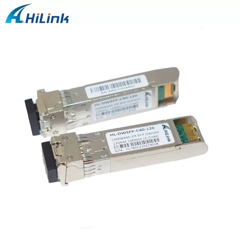 Hilink รองรับออปติก 1.25G DWDM SFP พร้อมเครื่องเชื่อม LC Duplex สําหรับระยะทาง 40km/80km/120km/160km