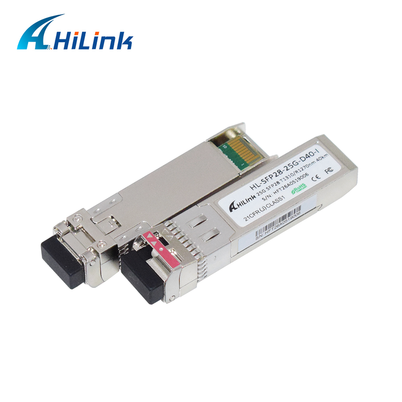 อุตสาหกรรมเกรด 25G BIDI 1270/1310nm 40KM APD+TIA โมดูลออปติกอล Single-Fiber Simplex LC DOM