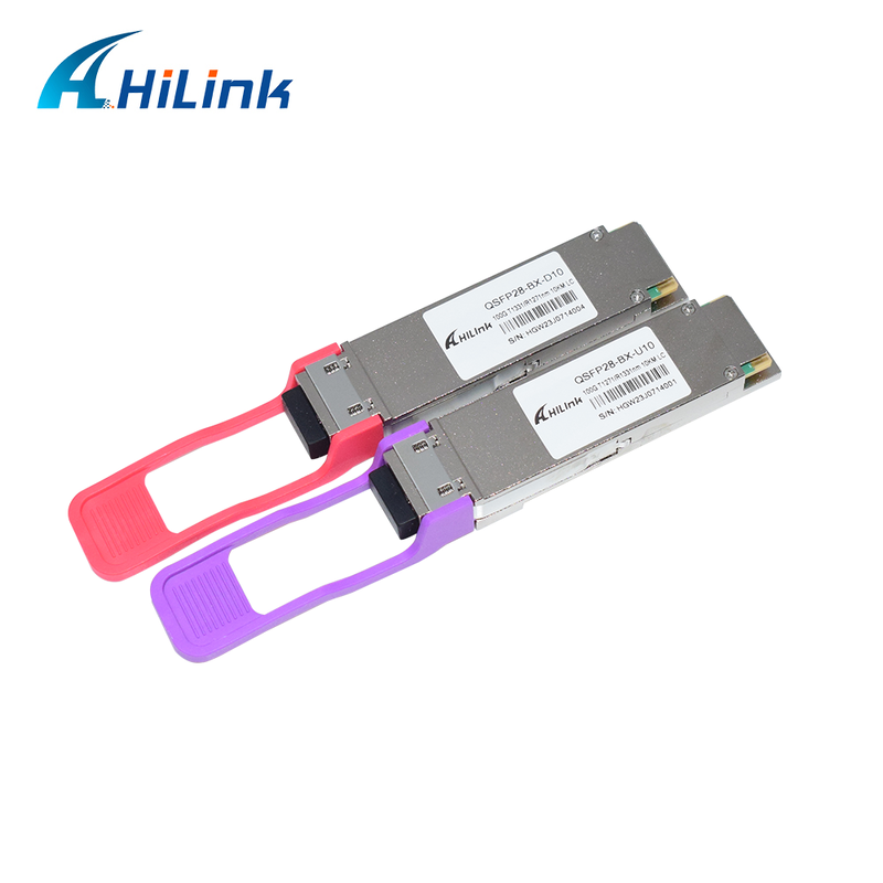 QSFP28 100G BIDI 10KM ออปติกัลทรานซิสเวอร์ SMF ซิมเพล็กซ์ LC คอนเนคเตอร์ DDM 1271/1331