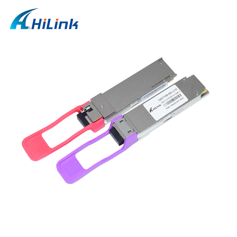 QSFP28 100G BIDI 10KM ออปติกัลทรานซิสเวอร์ SMF ซิมเพล็กซ์ LC คอนเนคเตอร์ DDM 1271/1331