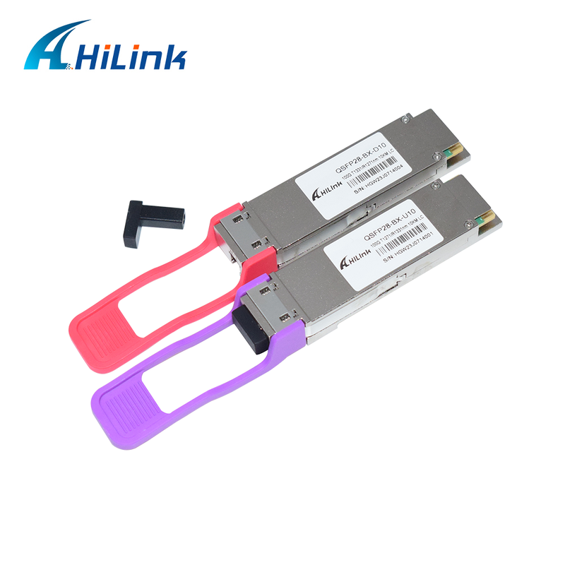 QSFP28 100G BIDI 10KM ออปติกัลทรานซิสเวอร์ SMF ซิมเพล็กซ์ LC คอนเนคเตอร์ DDM 1271/1331