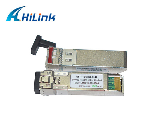 Hilink 10G SFP + BIDI WDM 40km โมดูลรับส่งสัญญาณไฟเบอร์ออปติก 1270nm 1330nm Hot Pluggable