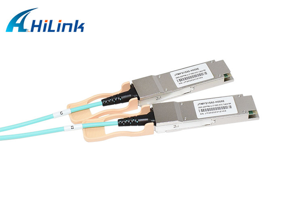 ศูนย์ข้อมูล Active Optical Cable 200G QSFP56 SR4 ถึง 2xQSFP56 SR2 850nm 5m AOC Cable