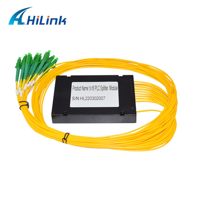 1X16 Single Mode PLC Optical Splitter กล่อง ABS 3 มม. สายเคเบิลตัวเชื่อมต่อ LC / APC