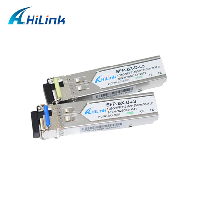 1000BASE 1.25G WDM BIDI SFP+ โมดูลตัวรับส่งสัญญาณ 3KM Connector 1310nm / 1550nm 3KM SM DOM
